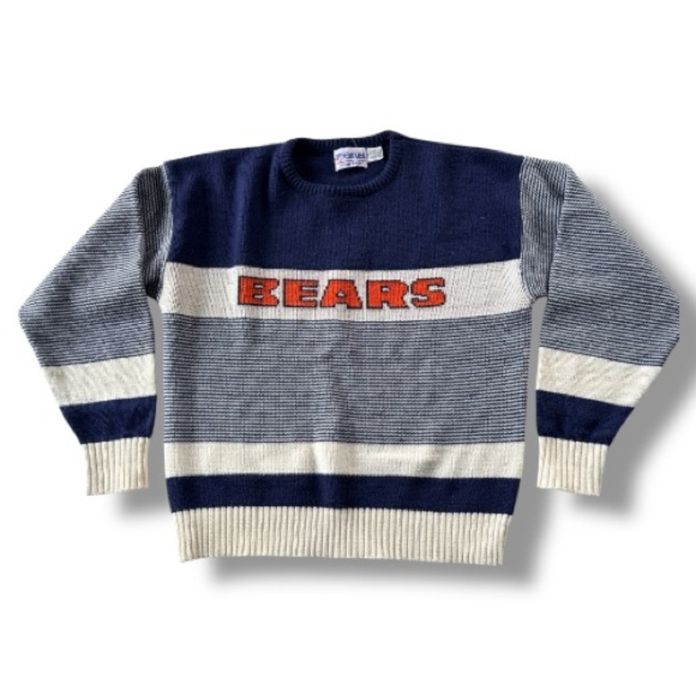 Vintage 80s Cliff Engle Chicago Bears Wool Sweater Size XL